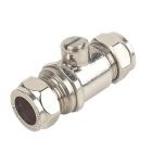 Full Bore Isolation Valve (Slotted) Chrome Plated 15mm WRAS Approved